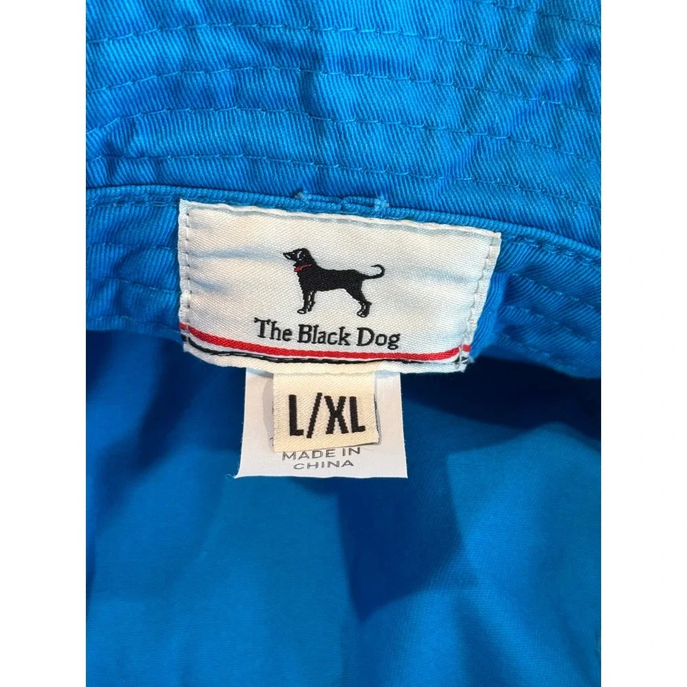 The Black Dog Kids Blue Cotton Embroidered Logo Bucket Hat Size L/XL